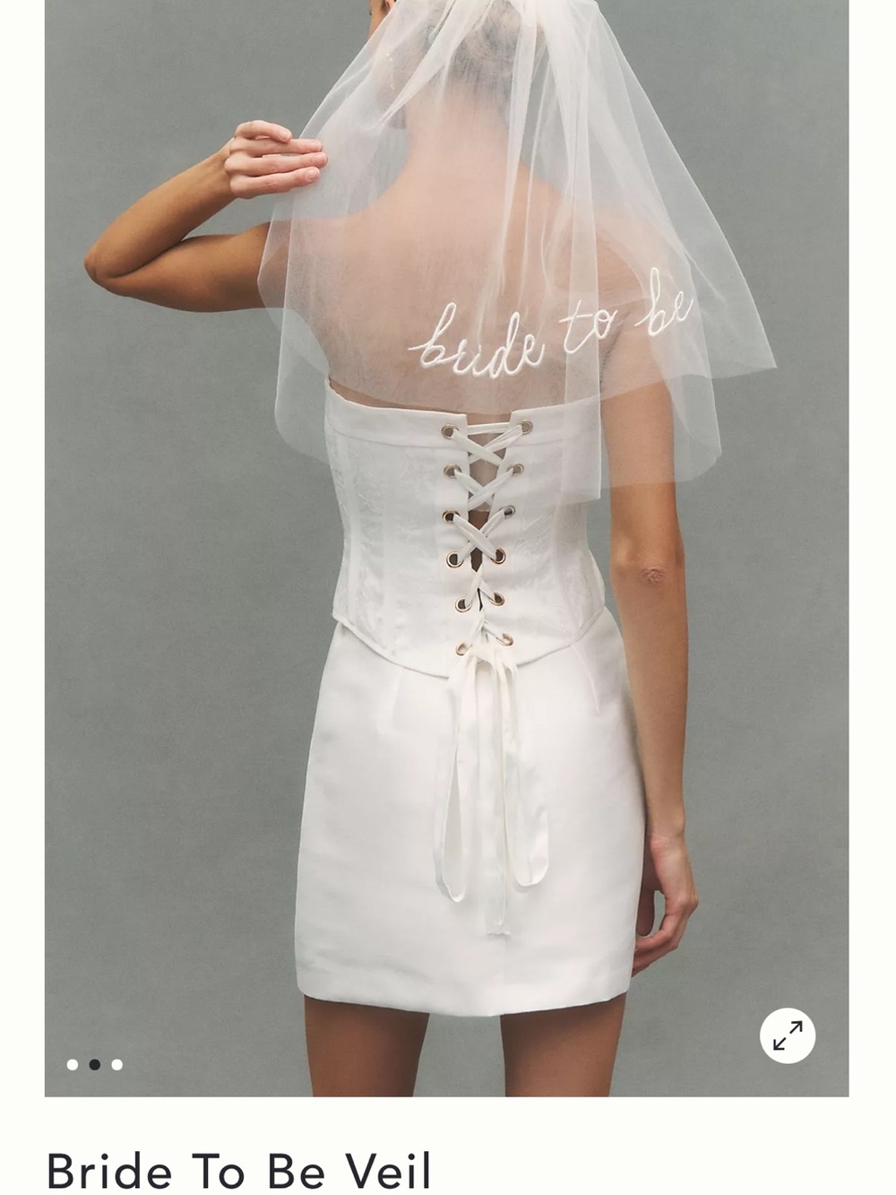 Anthropologie White 'Bride to Be' Bridal Veil
